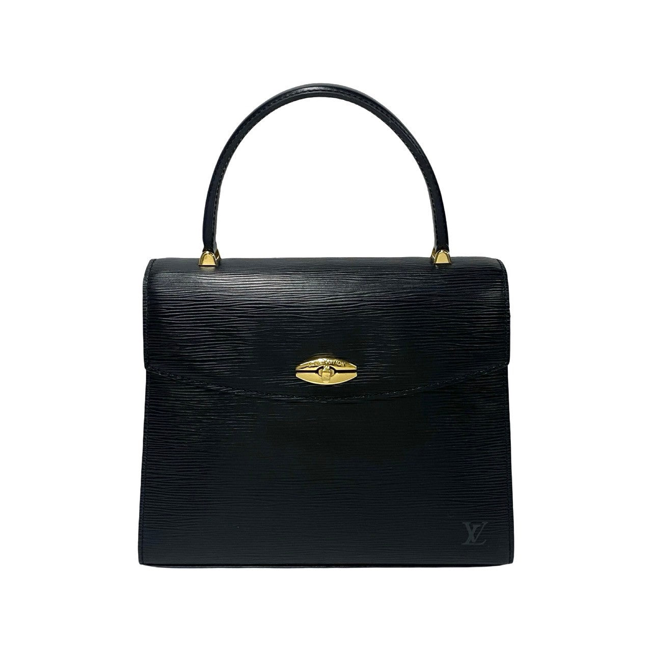 LOUIS VUITTON Handbag Epi Leather black Epi Malesherbes