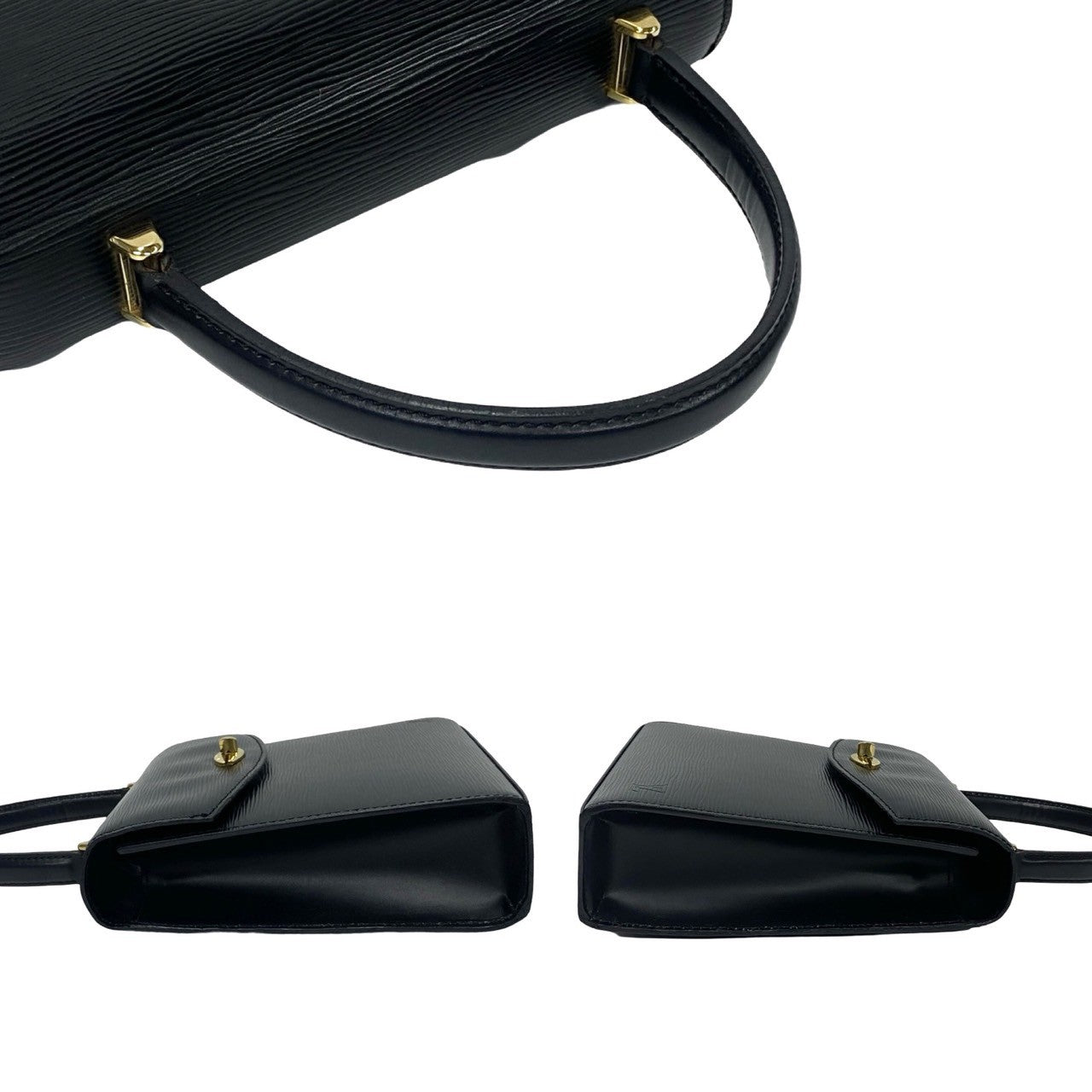LOUIS VUITTON Handbag Epi Leather black Epi Malesherbes