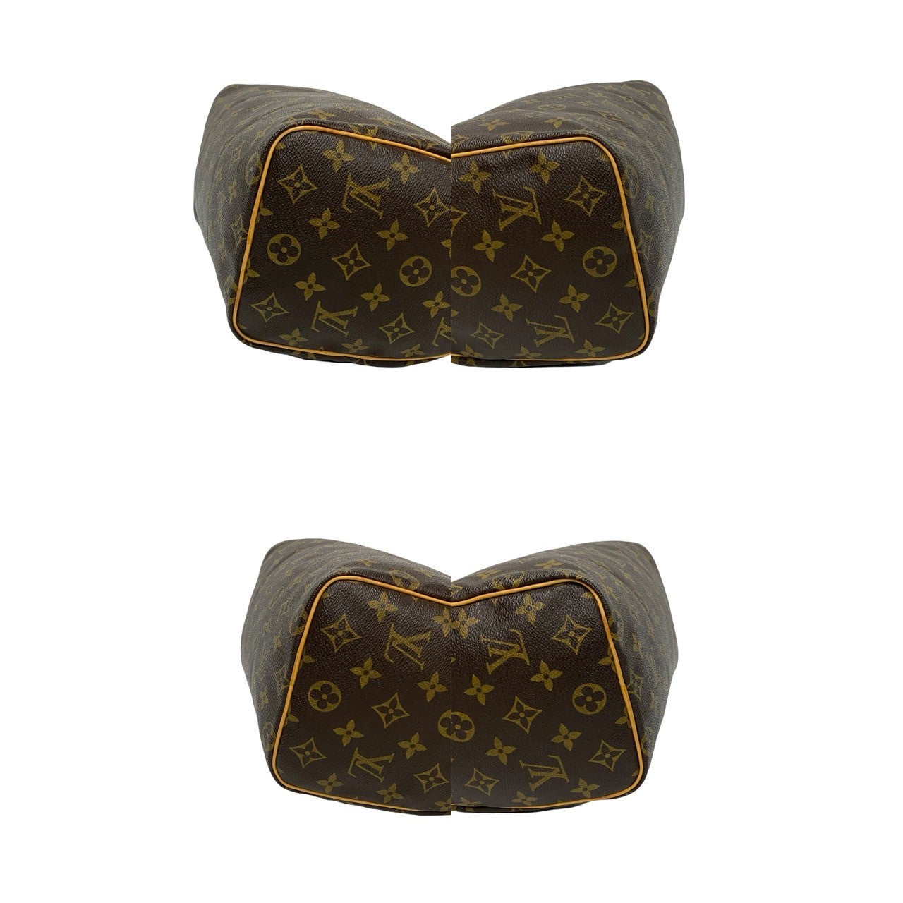 LOUIS VUITTON Boston Duffel bag leather Brown Monogram Speedy 25