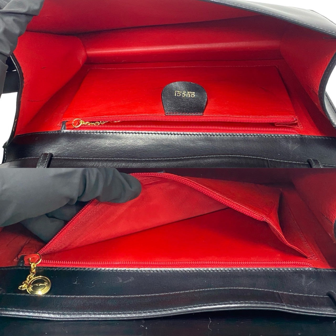 GUCCI Shoulder Bag Calfskin black