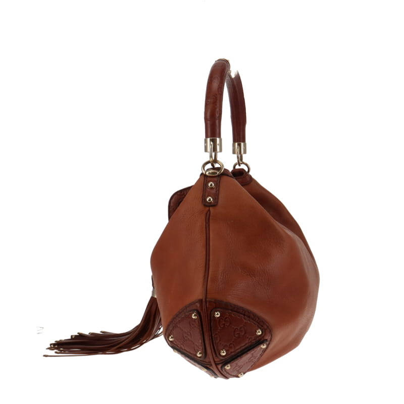 Gucci Indy Large Caramel Leather With Tassel