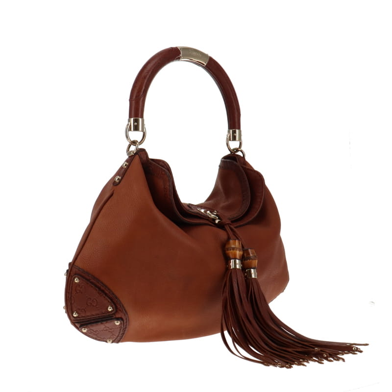 Gucci Indy Large Caramel Leather With Tassel