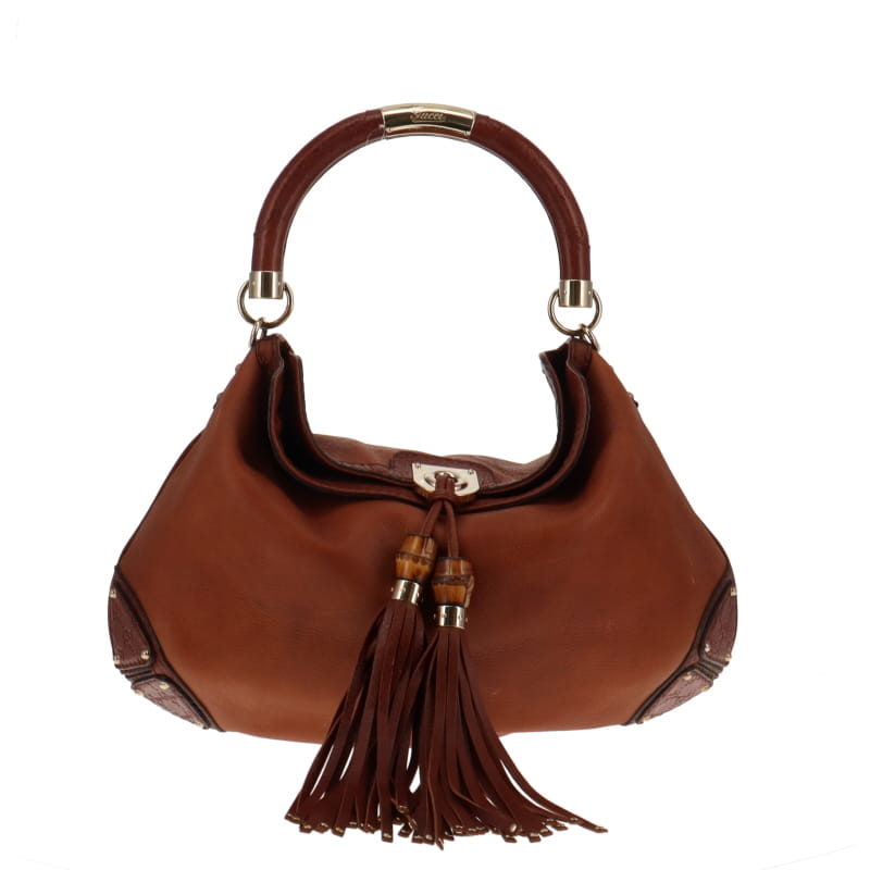 Gucci Indy Large Caramel Leather With Tassel