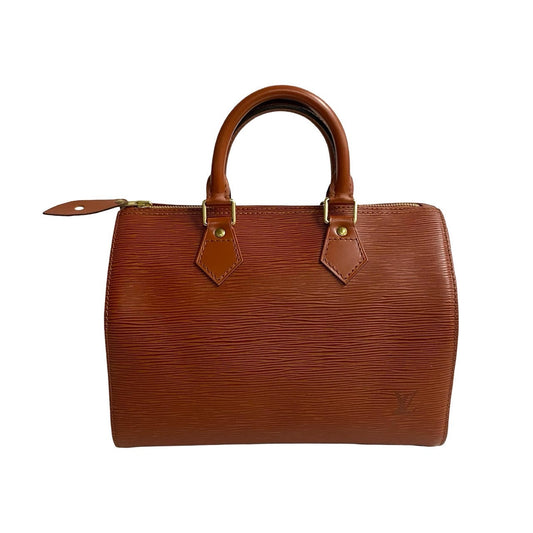 LOUIS VUITTON Boston Duffel bag leather Brown Epi Speedy 25