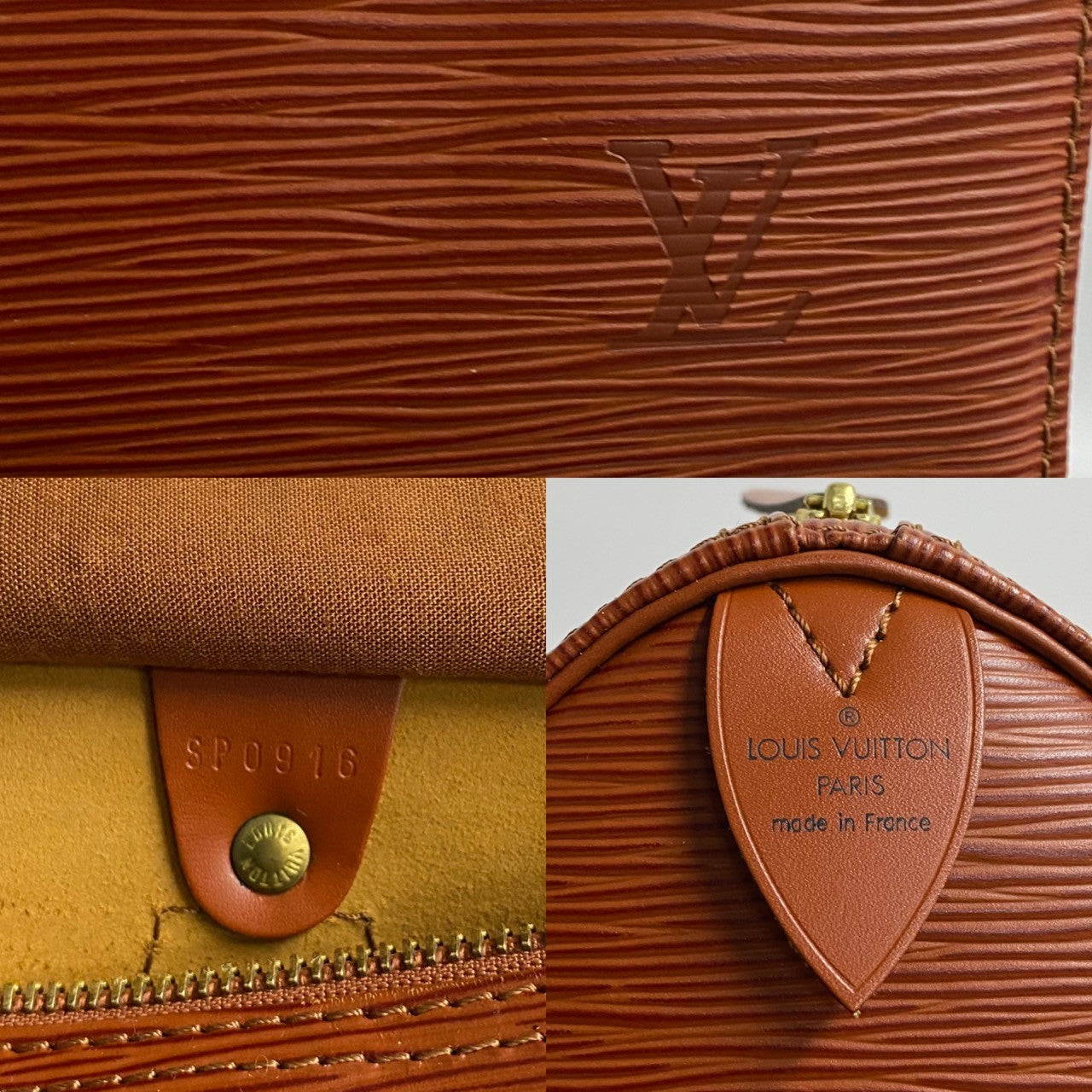 LOUIS VUITTON Boston Duffel bag leather Brown Epi Speedy 25