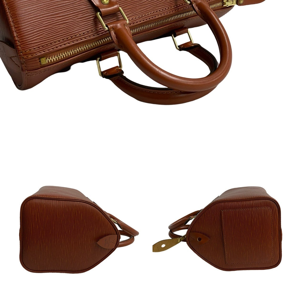 LOUIS VUITTON Boston Duffel bag leather Brown Epi Speedy 25