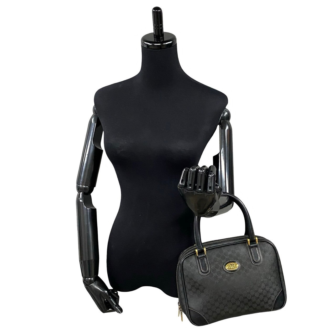 GUCCI Handbag leather black Old Gucci