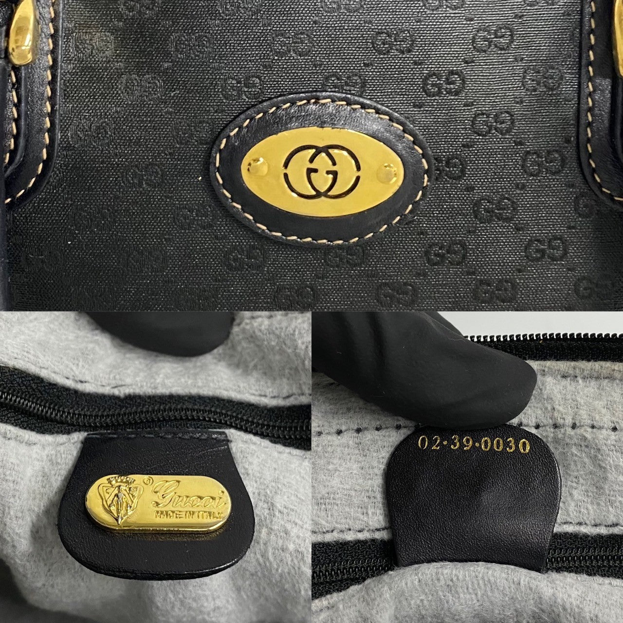 GUCCI Handbag leather black Old Gucci
