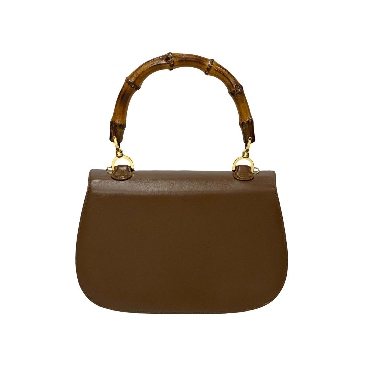 GUCCI Handbag leather Brown Bamboo Old Gucci