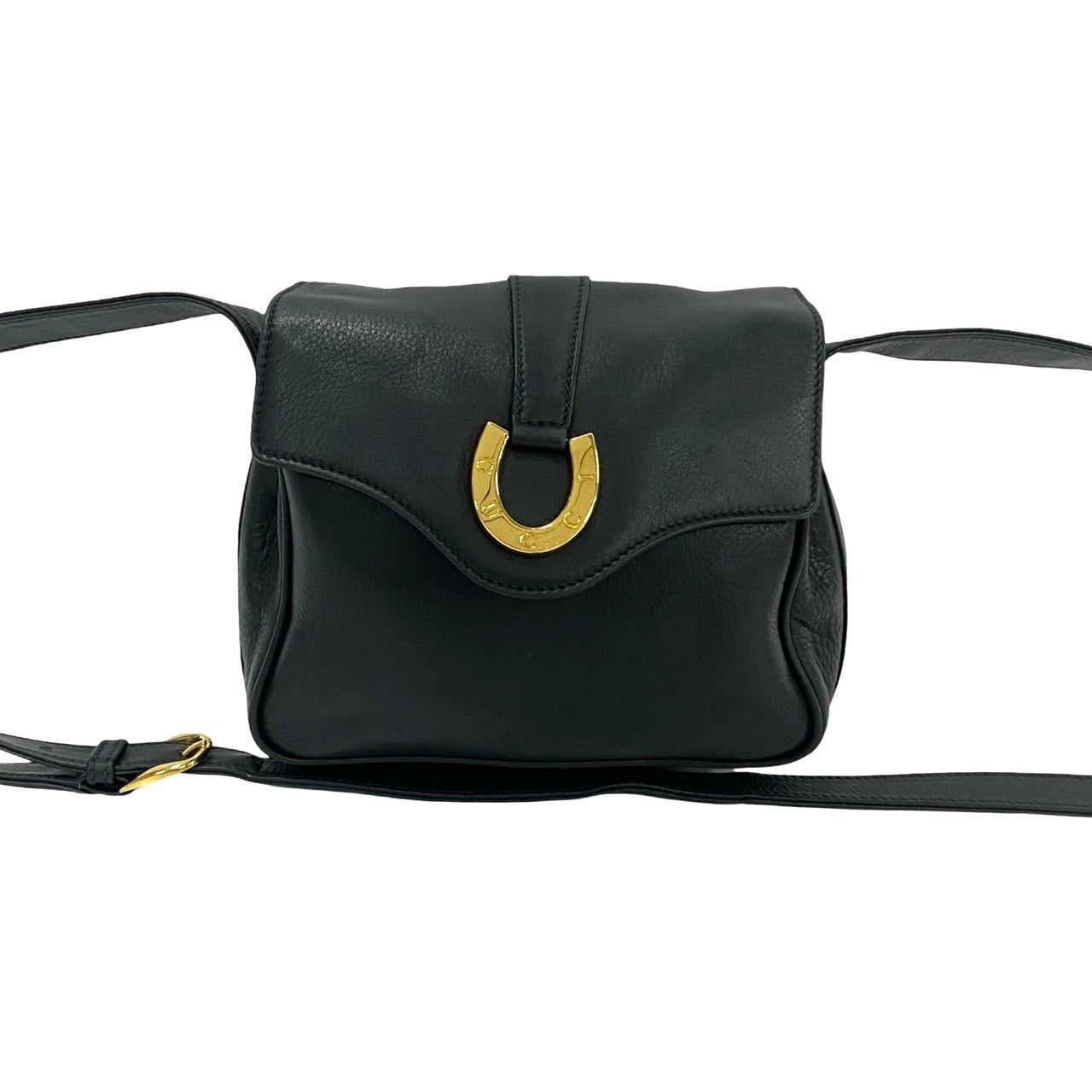 GUCCI Shoulder Bag leather black Old Gucci