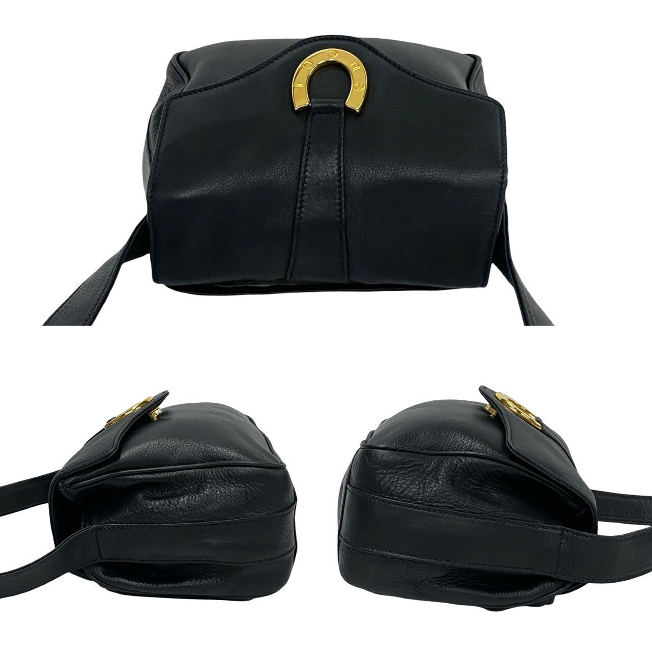 GUCCI Shoulder Bag leather black Old Gucci