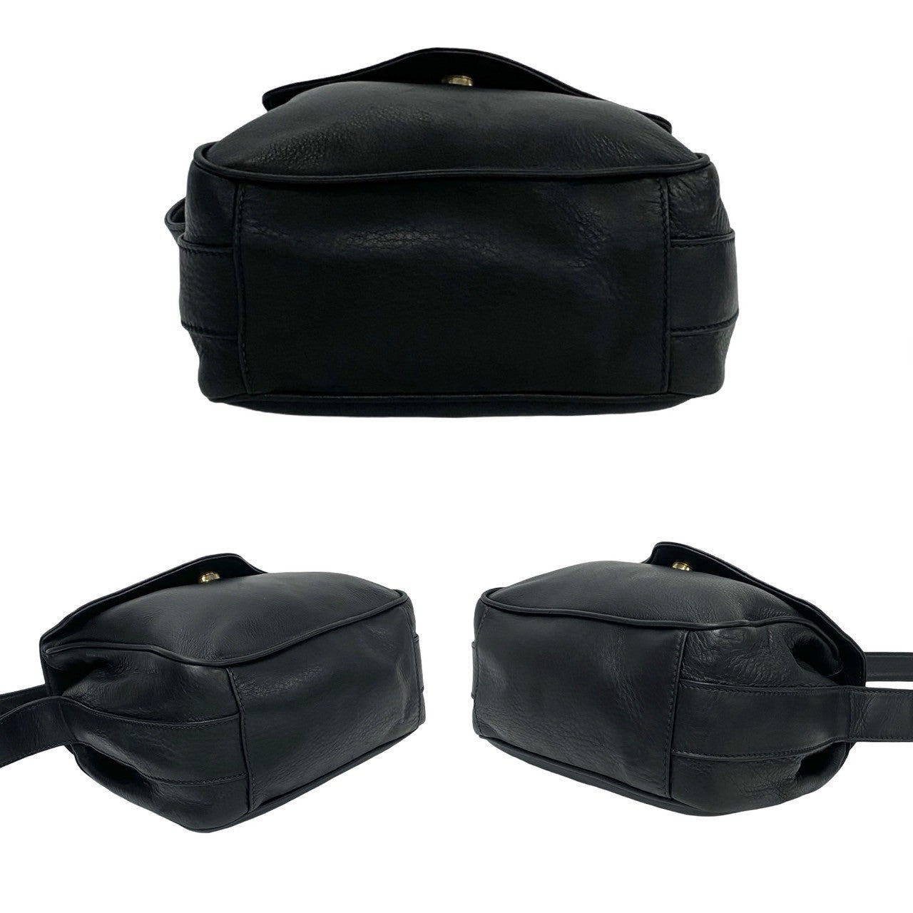 GUCCI Shoulder Bag leather black Old Gucci