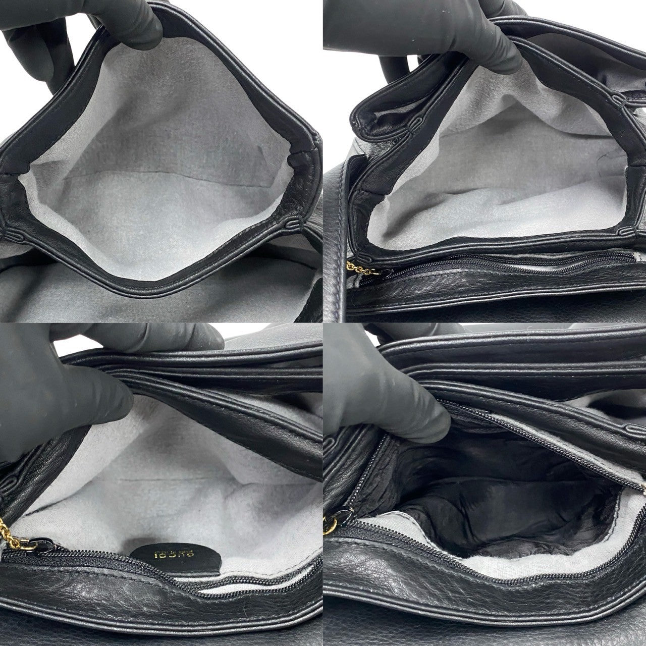 GUCCI Shoulder Bag leather black Old Gucci