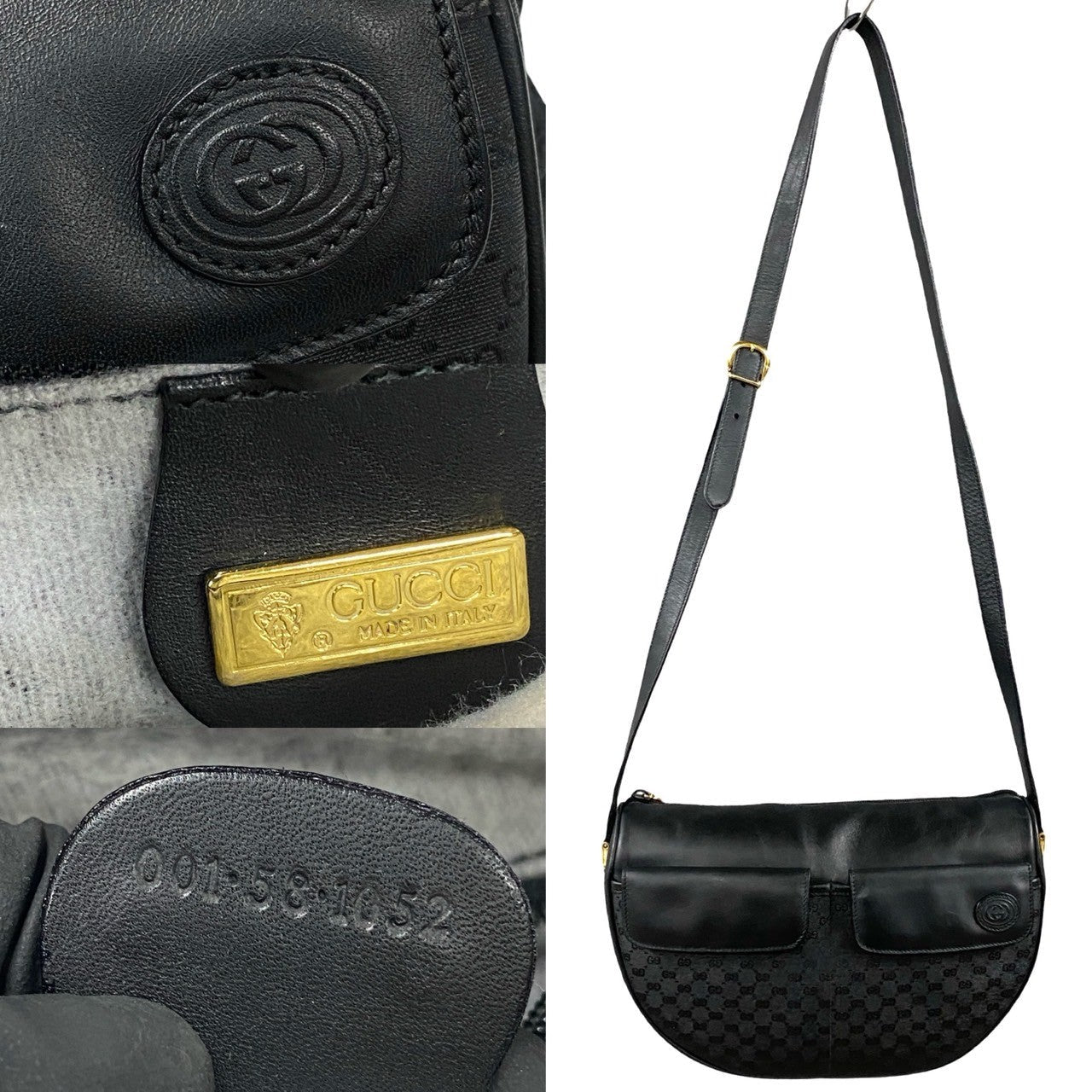 GUCCI Shoulder Bag leather black