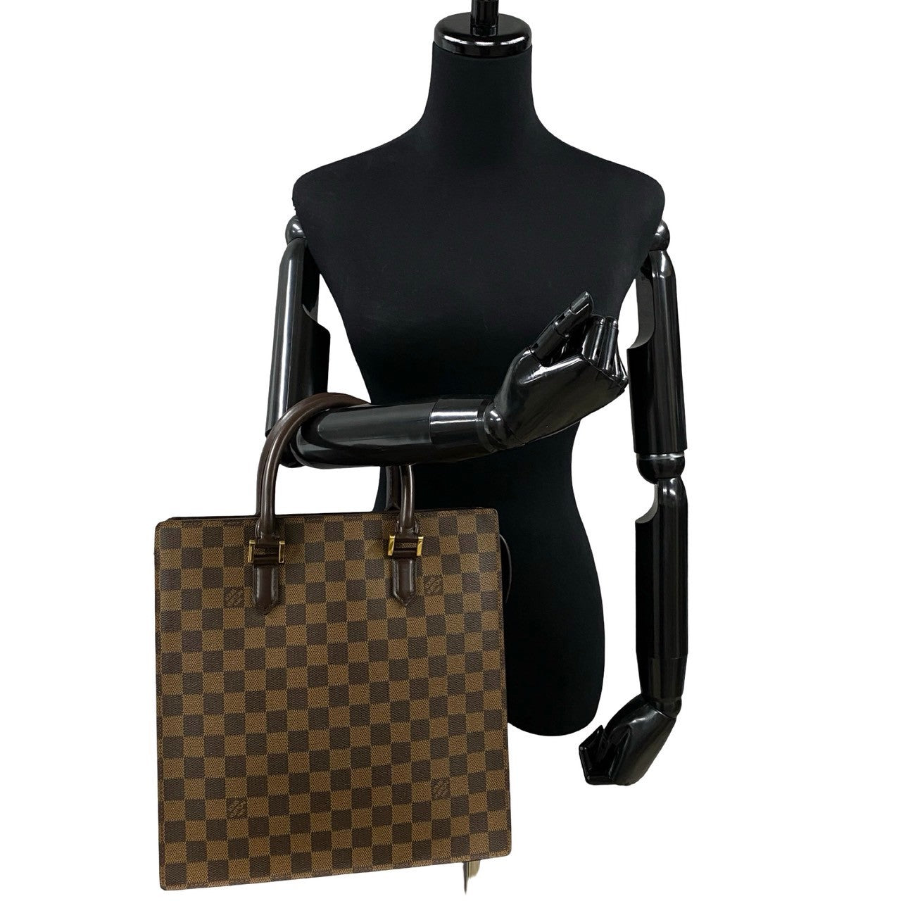LOUIS VUITTON Handbag leather Brown Damier Venice