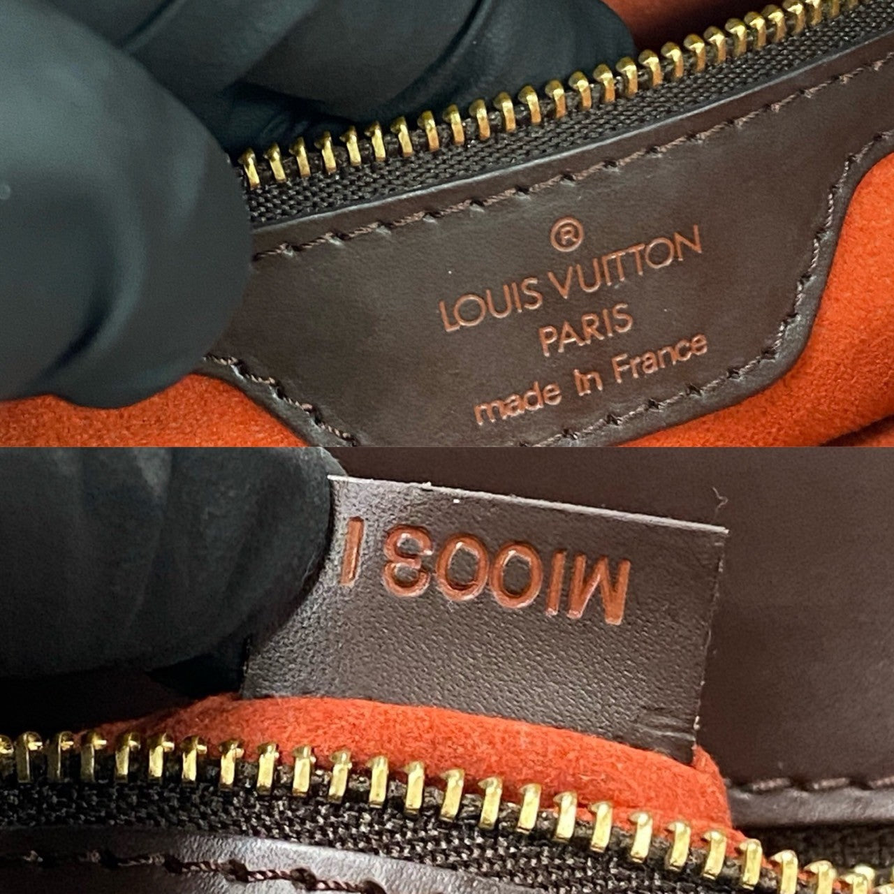 LOUIS VUITTON Handbag leather Brown Damier Venice