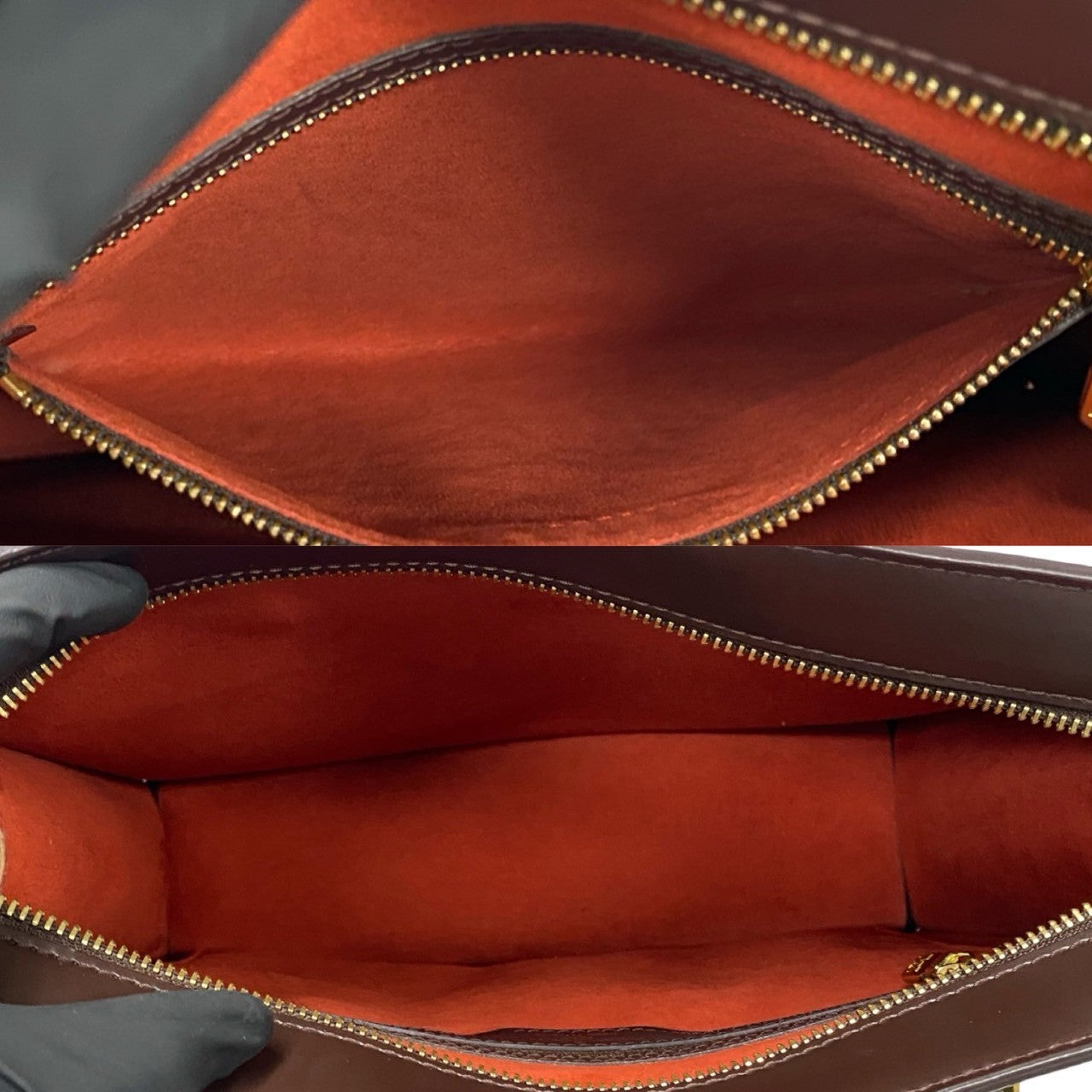 LOUIS VUITTON Handbag leather Brown Damier Venice