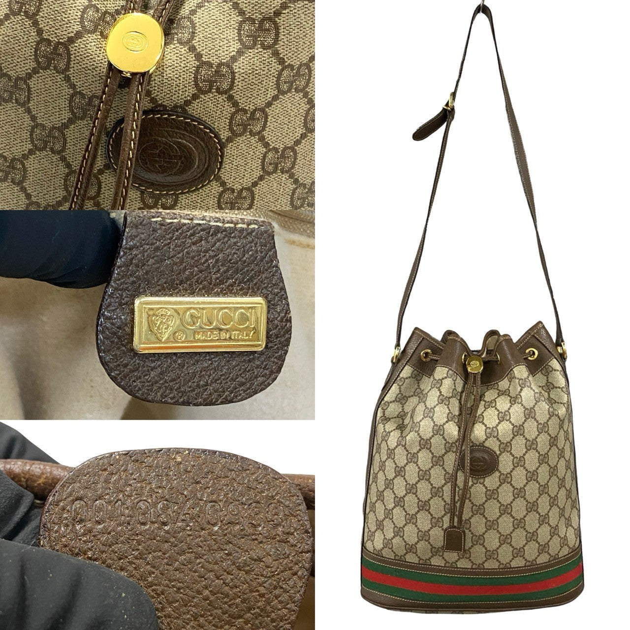 GUCCI Shoulder Bag leather Brown Sherry line