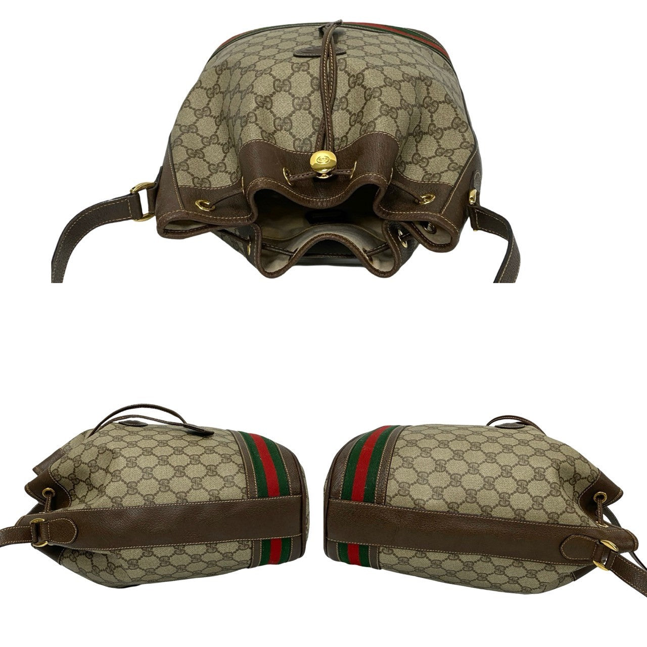 GUCCI Shoulder Bag leather Brown Sherry line