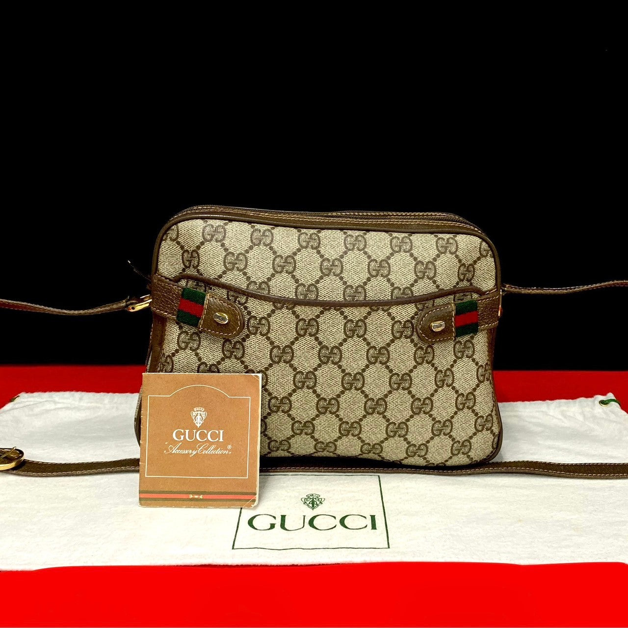 GUCCI Shoulder Bag leather Brown Sherry line