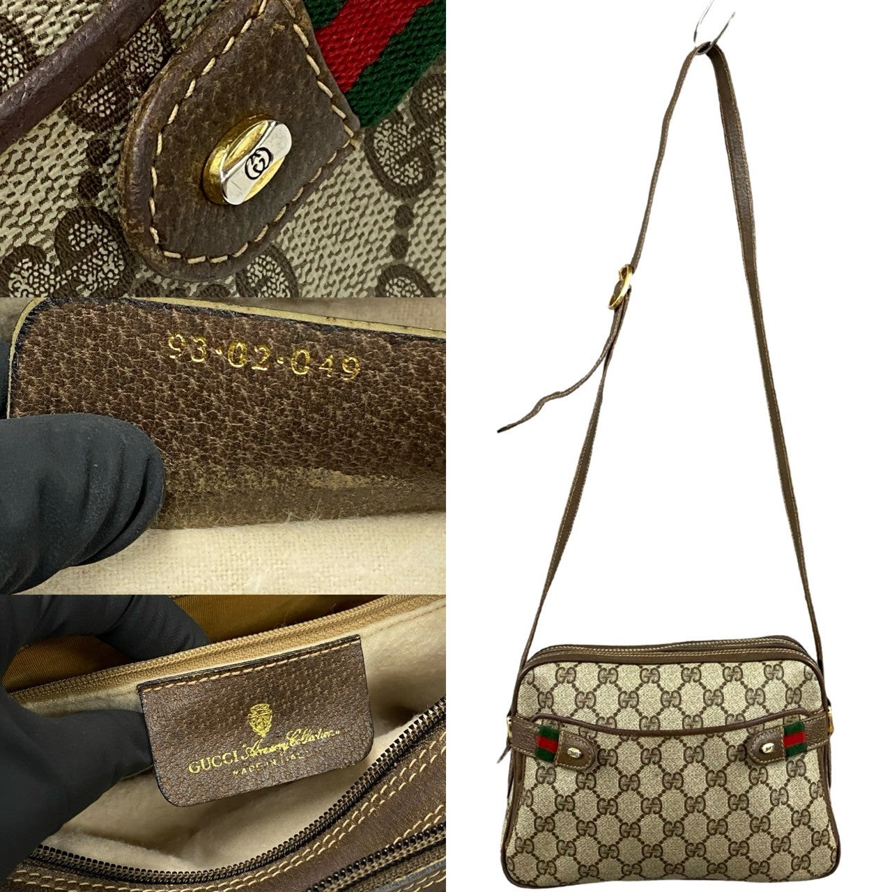 GUCCI Shoulder Bag leather Brown Sherry line