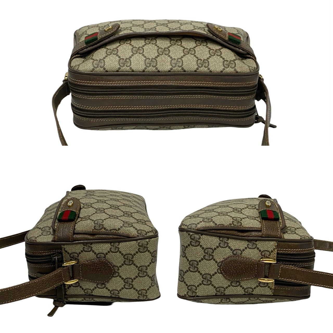 GUCCI Shoulder Bag leather Brown Sherry line