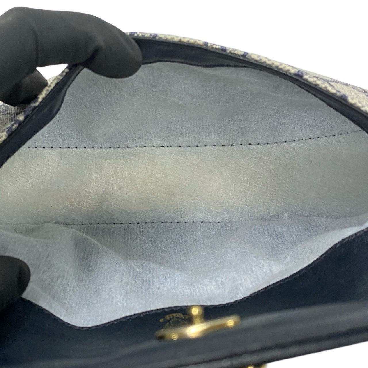 GUCCI Shoulder Bag leather Navy Old Gucci