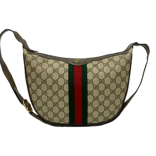 GUCCI Shoulder Bag leather Brown Sherry line