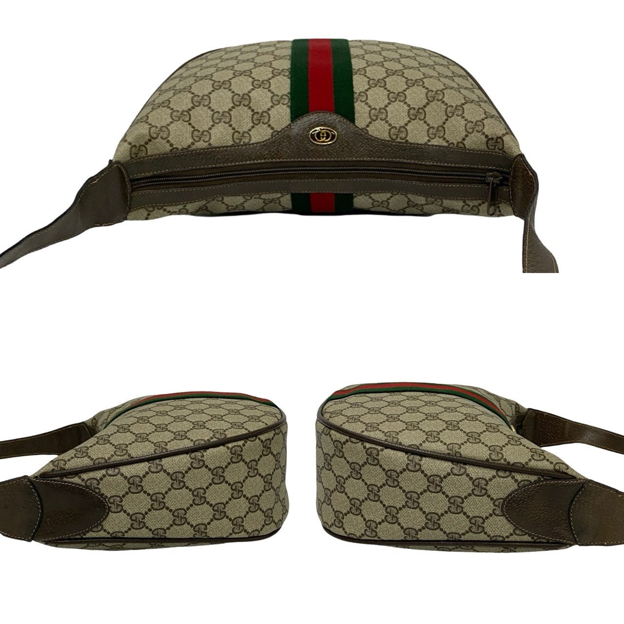 GUCCI Shoulder Bag leather Brown Sherry line