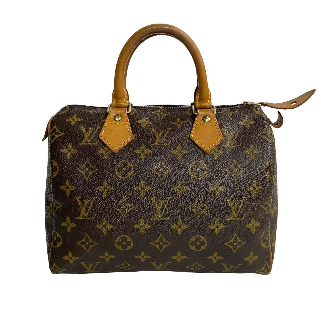 LOUIS VUITTON Boston Duffel bag leather Brown Monogram Speedy 25
