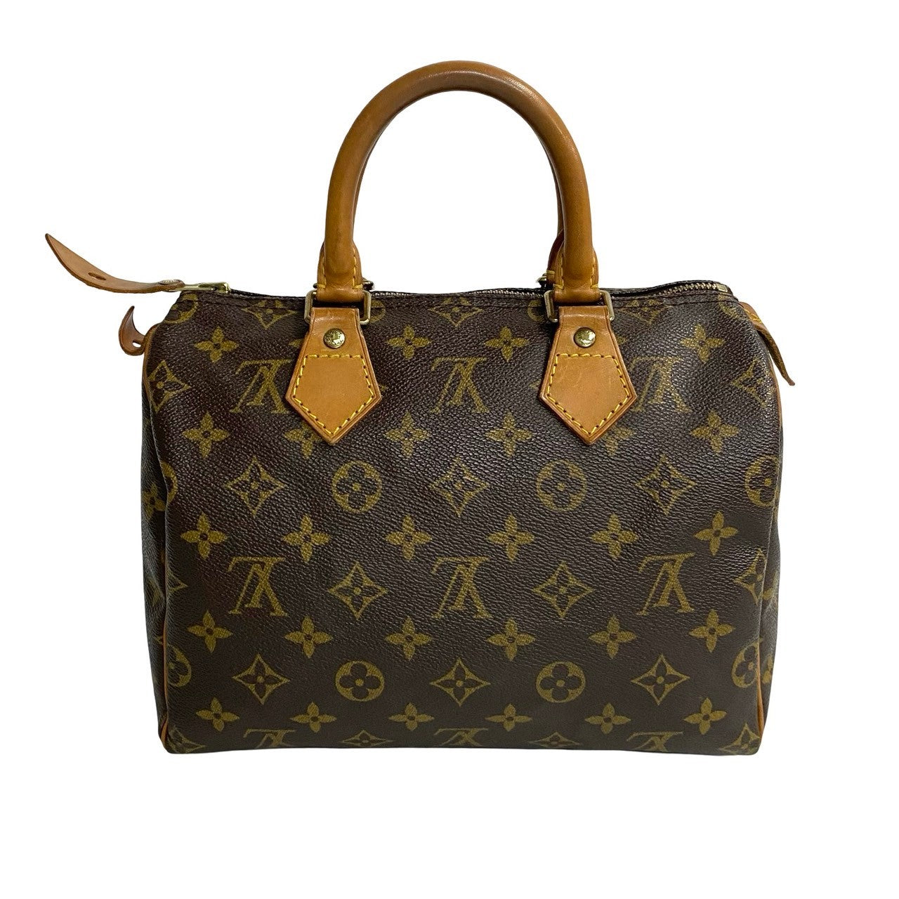 LOUIS VUITTON Boston Duffel bag leather Brown Monogram Speedy 25