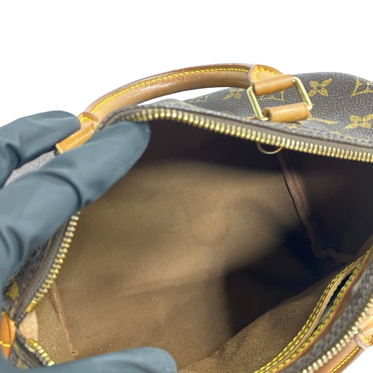 LOUIS VUITTON Boston Duffel bag leather Brown Monogram Speedy 25