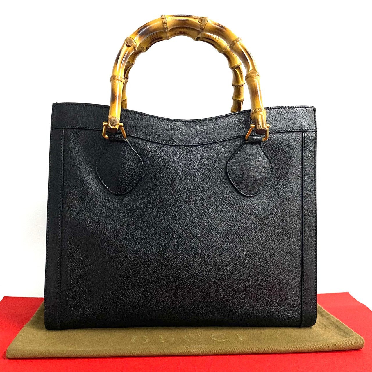 GUCCI Handbag leather black Bamboo