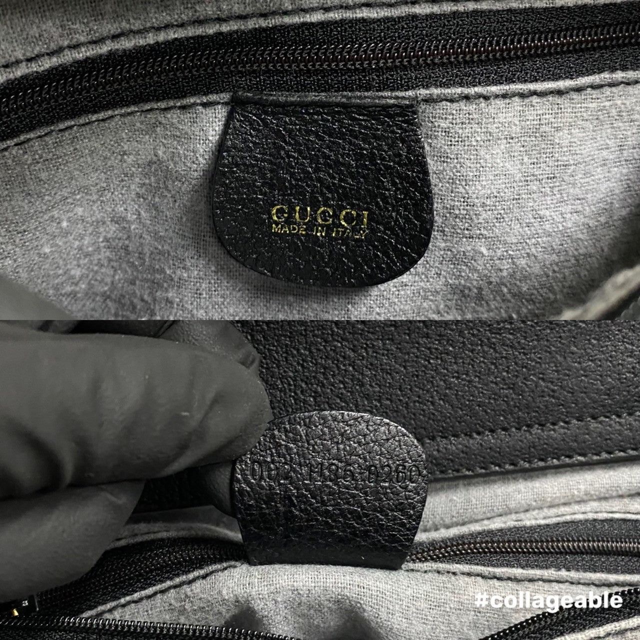 GUCCI Handbag leather black Bamboo