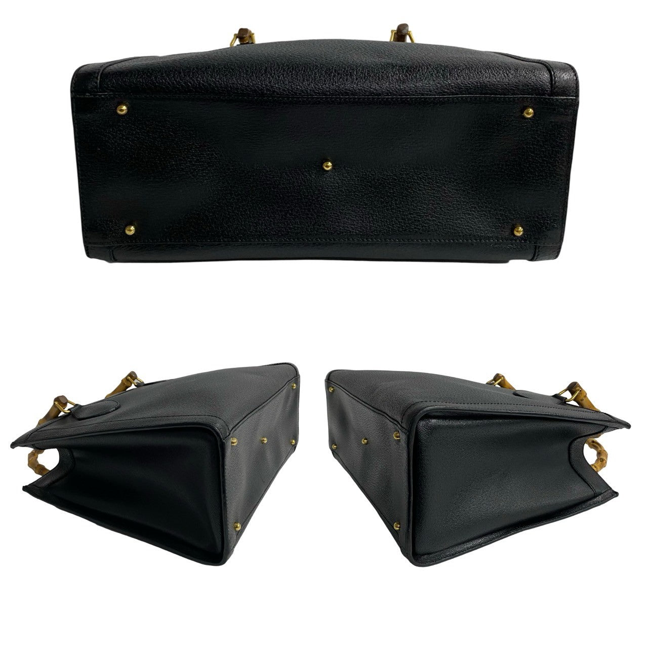 GUCCI Handbag leather black Bamboo