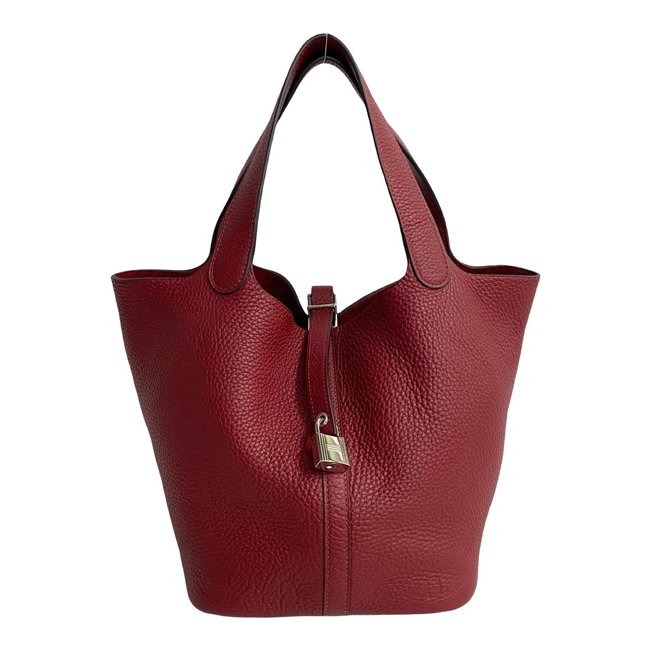 HERMES Handbag Taurillon Clemence Red Picotan lock