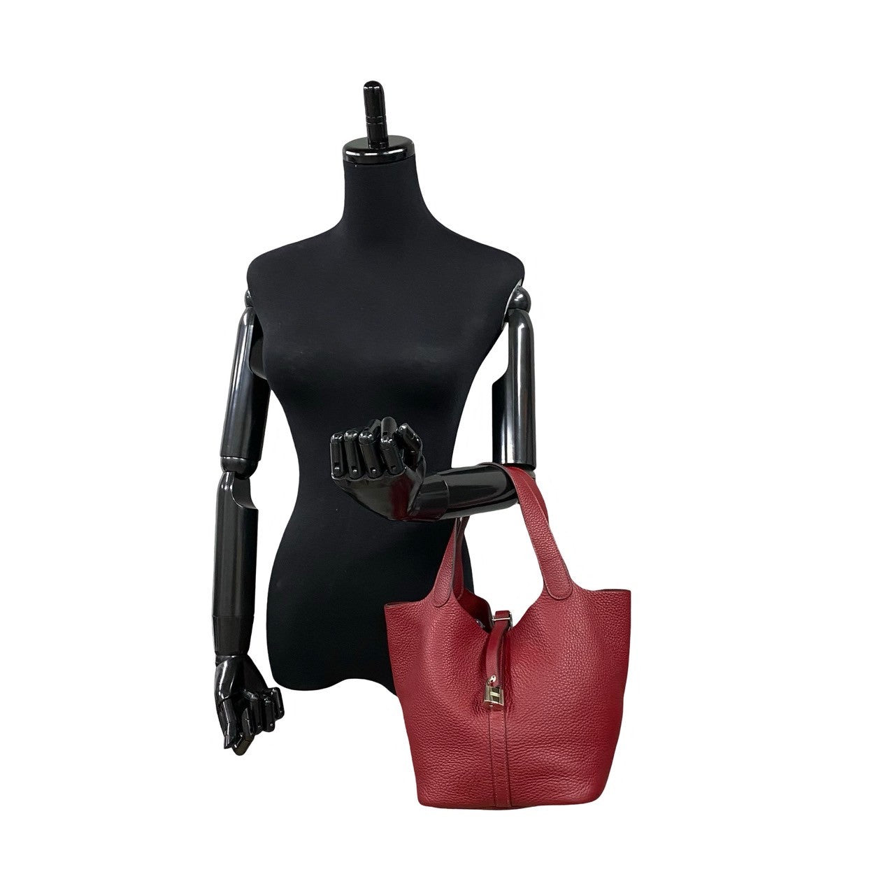 HERMES Handbag Taurillon Clemence Red Picotan lock