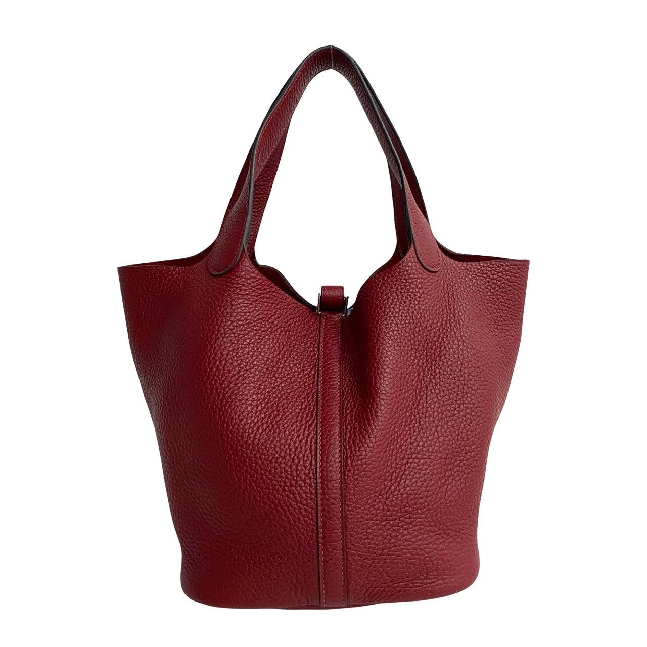 HERMES Handbag Taurillon Clemence Red Picotan lock