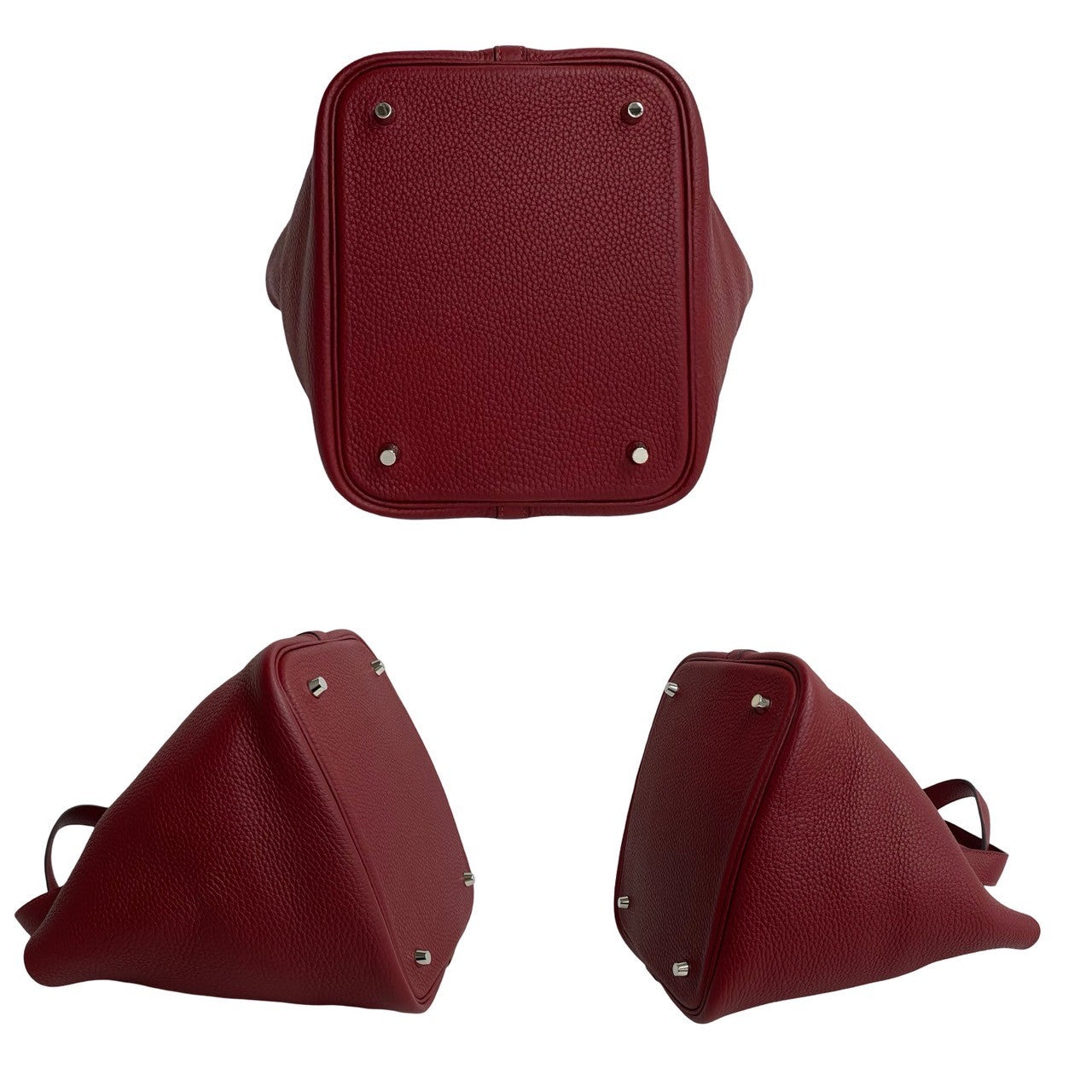 HERMES Handbag Taurillon Clemence Red Picotan lock