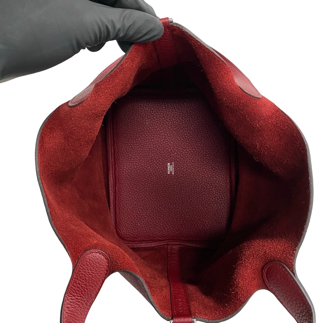 HERMES Handbag Taurillon Clemence Red Picotan lock