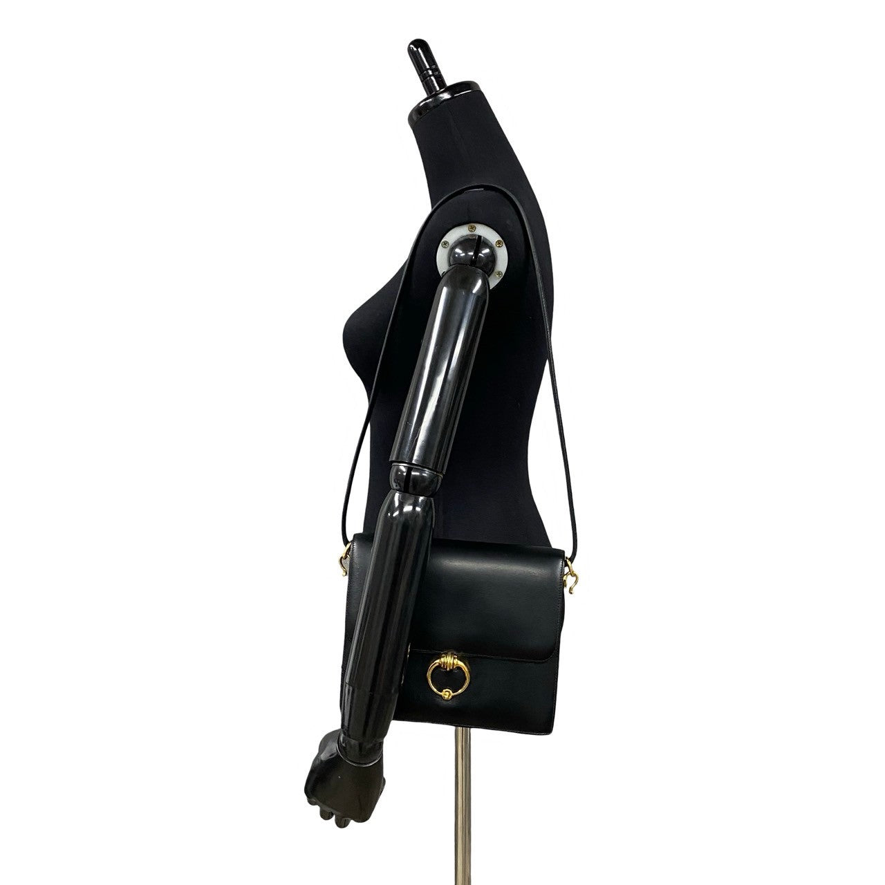 HERMES Shoulder Bag leather black Sexana 22