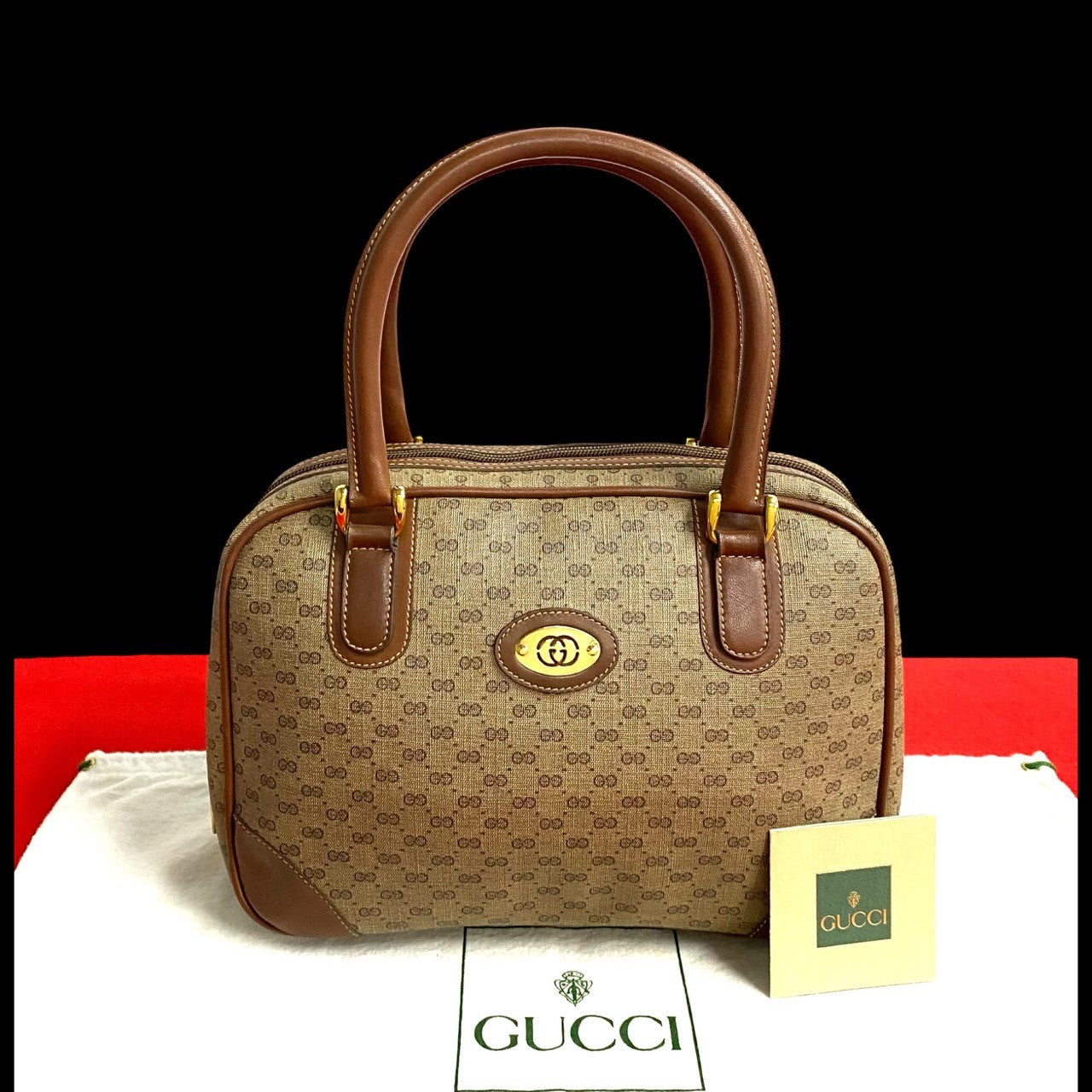GUCCI Handbag leather Brown
