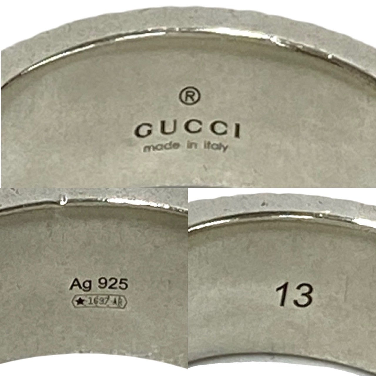 GUCCI Ring Silver925 Silver Double G