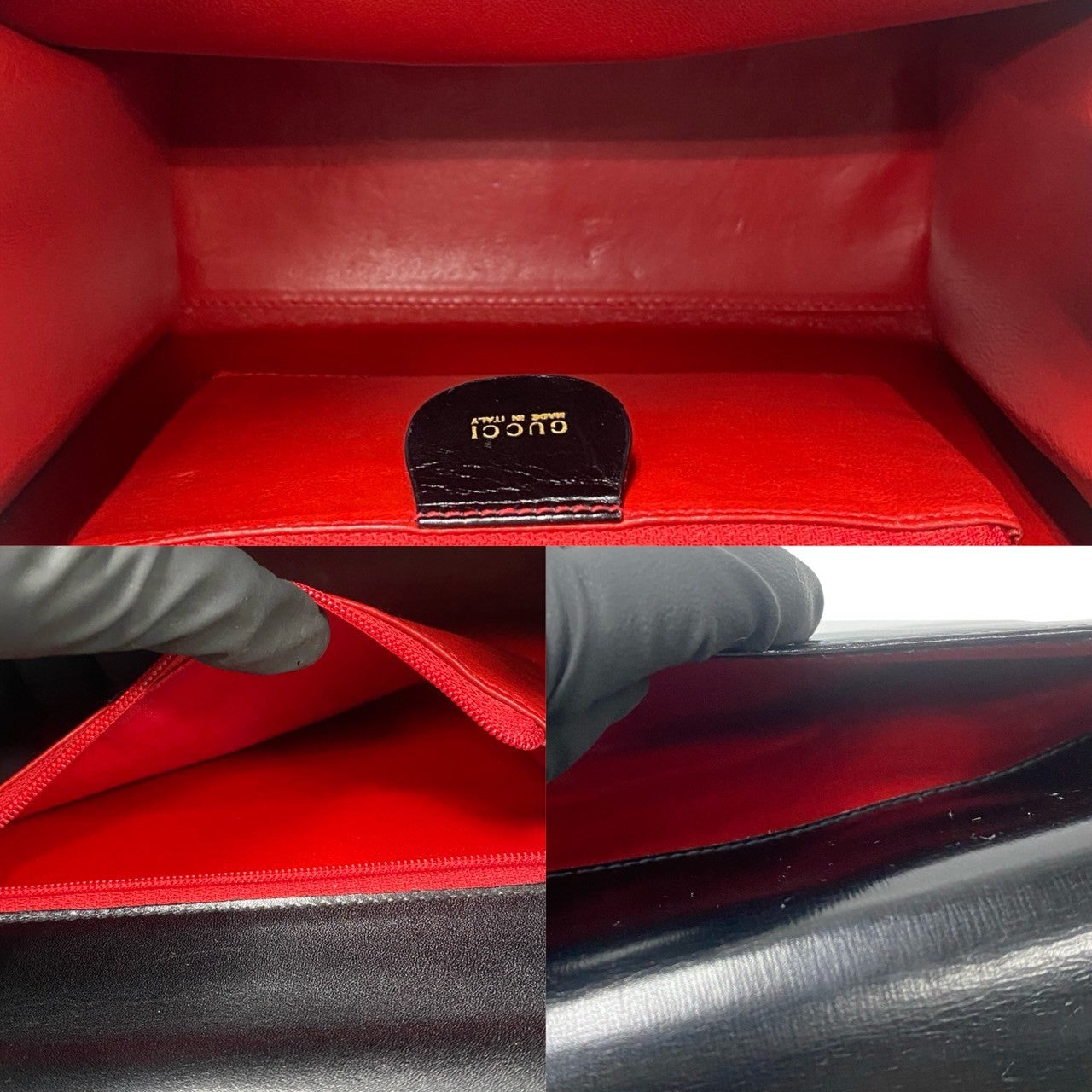 GUCCI Shoulder Bag leather black Ready lock