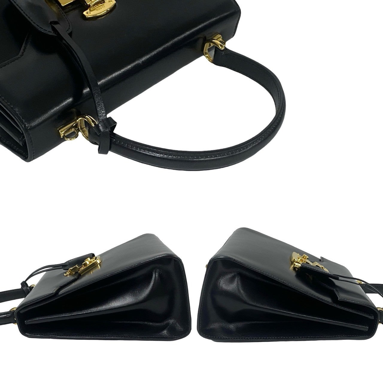 GUCCI Shoulder Bag leather black Ready lock