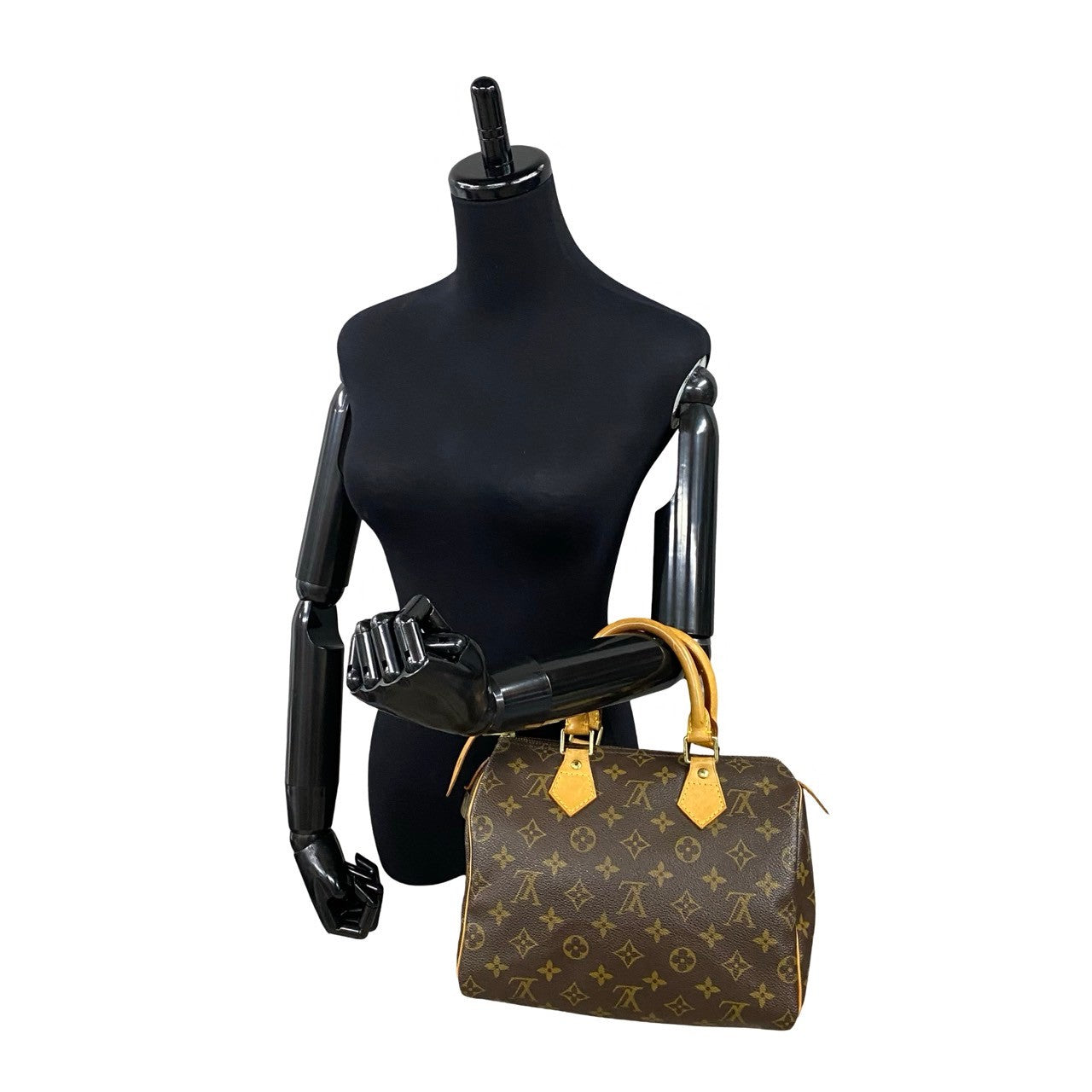 LOUIS VUITTON Boston Duffel bag leather Brown Monogram Speedy 25