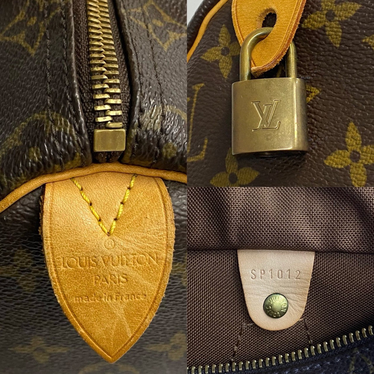 LOUIS VUITTON Boston Duffel bag leather Brown Monogram Speedy 25