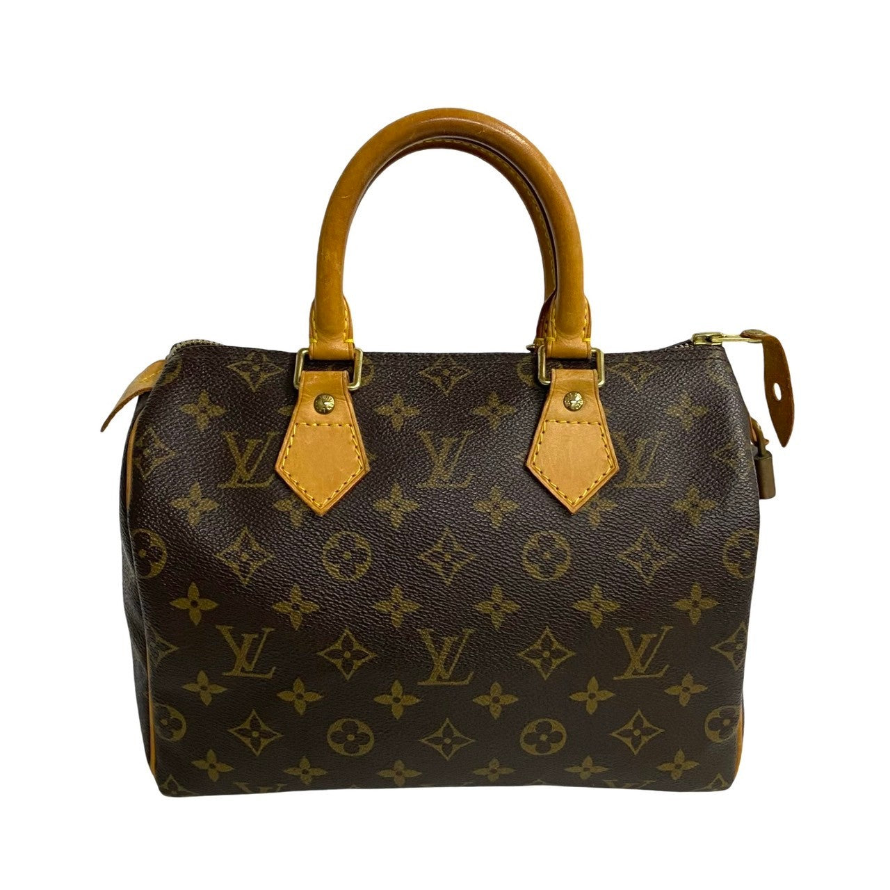 LOUIS VUITTON Boston Duffel bag leather Brown Monogram Speedy 25