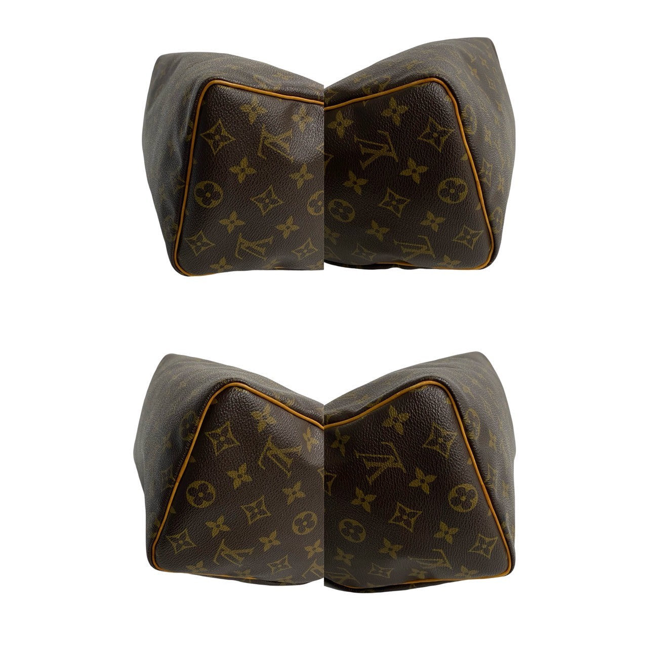 LOUIS VUITTON Boston Duffel bag leather Brown Monogram Speedy 25