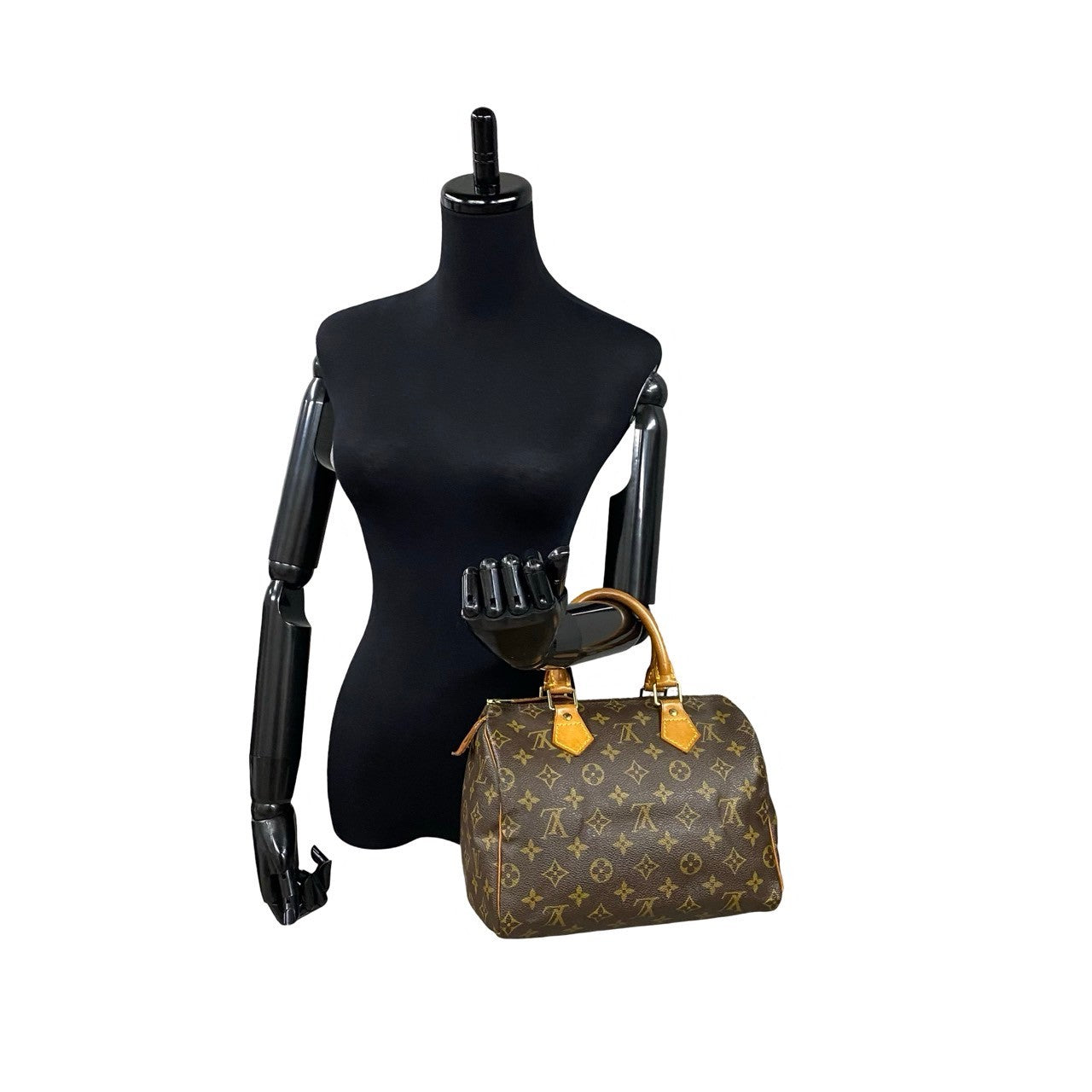 LOUIS VUITTON Boston Duffel bag PVC Brown Monogram Speedy 25